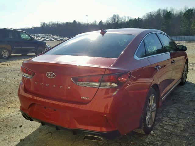 5NPE34AF8JH698112 - 2018 HYUNDAI SONATA SPO RED photo 4