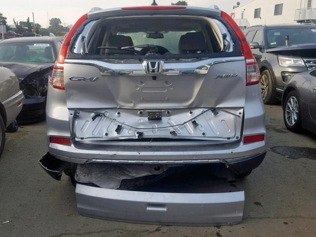 2HKRM4H76GH663011 - 2016 HONDA CR-V EXL SILVER photo 9