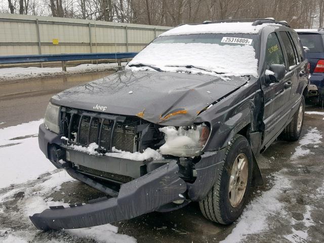 1J4GW48S34C352417 - 2004 JEEP GRAND CHER GRAY photo 2