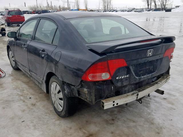 2HGFA15287H040339 - 2007 HONDA CIVIC DX BLACK photo 3