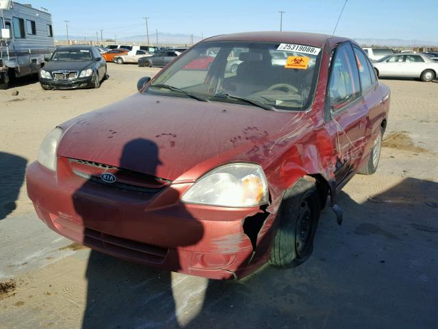 KNADC125256374621 - 2005 KIA RIO RED photo 2