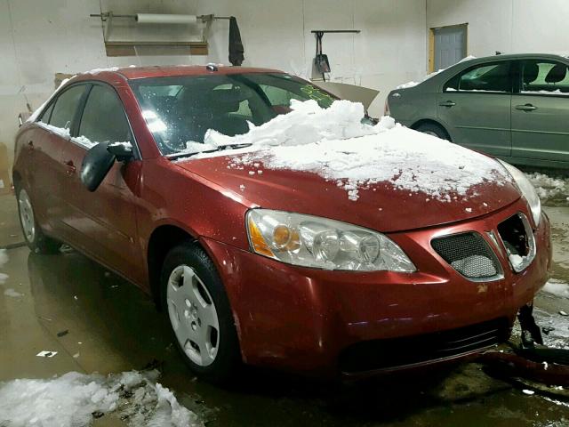 1G2ZF57B684305148 - 2008 PONTIAC G6 VALUE L BURGUNDY photo 1