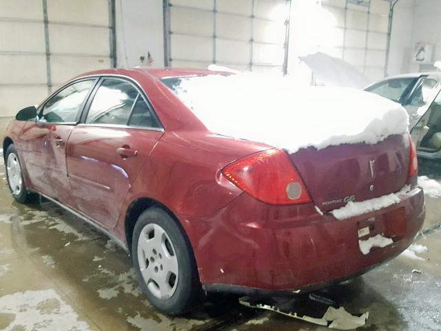 1G2ZF57B684305148 - 2008 PONTIAC G6 VALUE L BURGUNDY photo 3