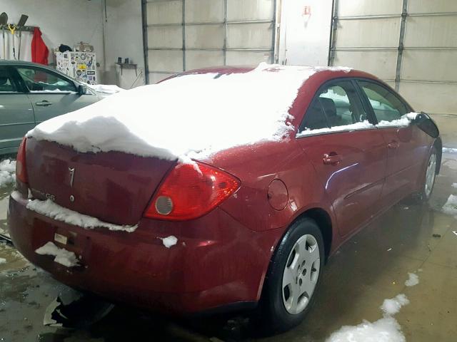 1G2ZF57B684305148 - 2008 PONTIAC G6 VALUE L BURGUNDY photo 4