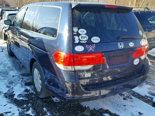 5FNRL38278B080755 - 2008 HONDA ODYSSEY LX BLUE photo 3