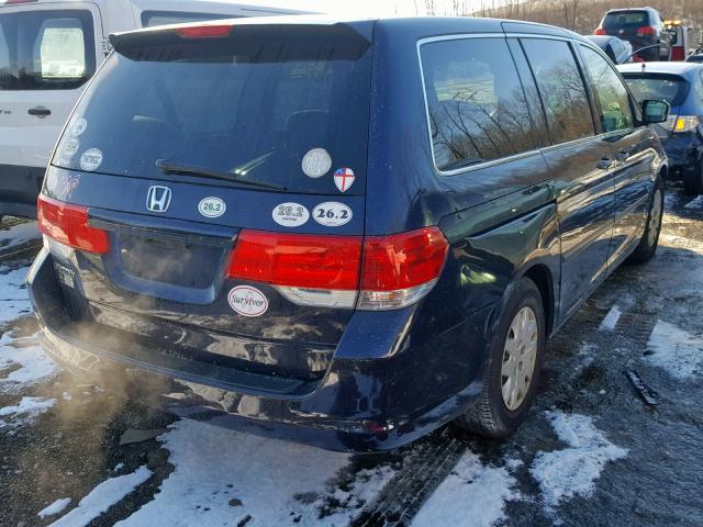 5FNRL38278B080755 - 2008 HONDA ODYSSEY LX BLUE photo 4