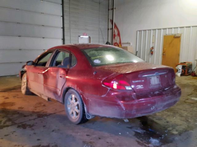 1FAFP55U9YA134242 - 2000 FORD TAURUS SES MAROON photo 3