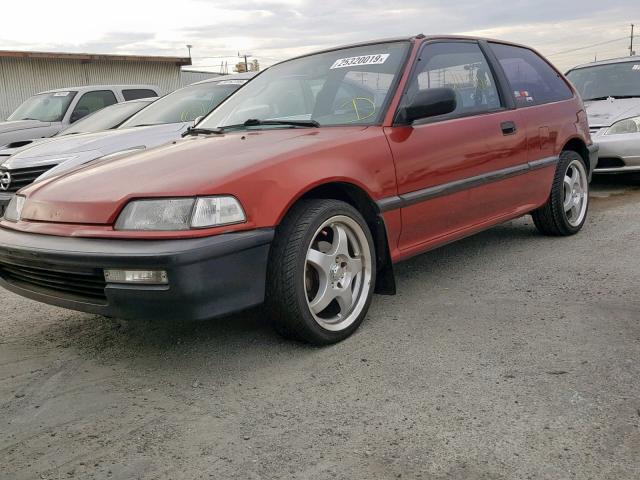 2HGED6352LH576078 - 1990 HONDA CIVIC DX RED photo 2