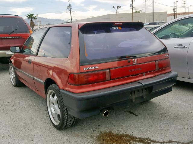 2HGED6352LH576078 - 1990 HONDA CIVIC DX RED photo 3