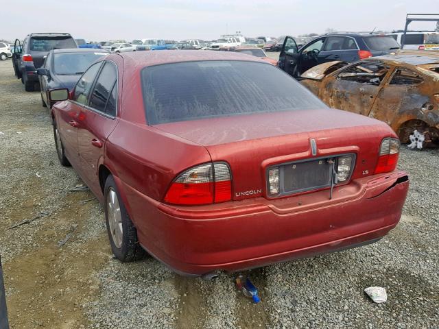 1LNHM86S55Y632673 - 2005 LINCOLN LS RED photo 3