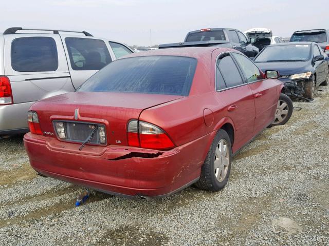 1LNHM86S55Y632673 - 2005 LINCOLN LS RED photo 4