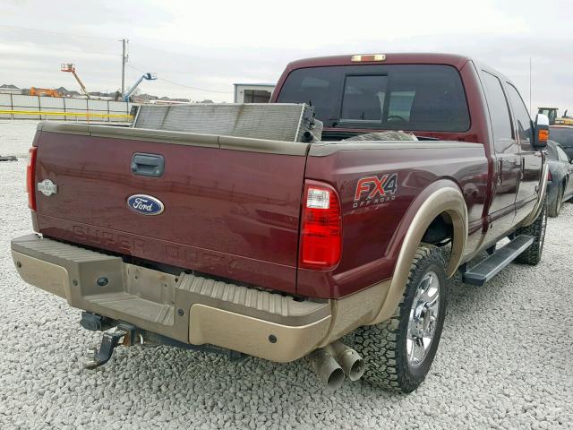 1FT7W2BT5CEB66103 - 2012 FORD F250 SUPER MAROON photo 4