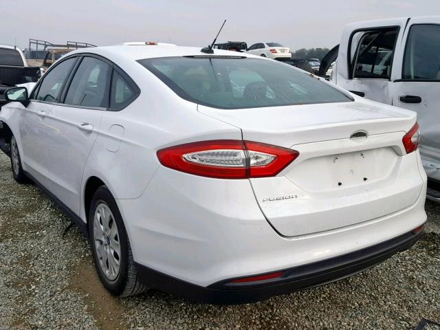 3FA6P0G74DR345360 - 2013 FORD FUSION S WHITE photo 3