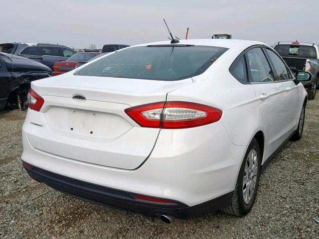 3FA6P0G74DR345360 - 2013 FORD FUSION S WHITE photo 4