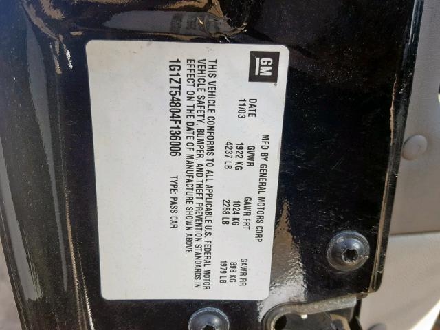 1G1ZT54804F136006 - 2004 CHEVROLET MALIBU LS BLACK photo 10