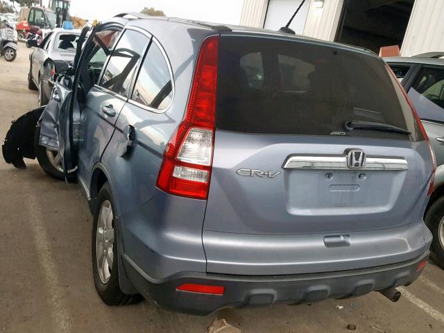 JHLRE48777C002017 - 2007 HONDA CR-V EXL BLUE photo 3