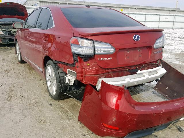 JTHBB1BAXA2024163 - 2010 LEXUS HS 250H RED photo 3