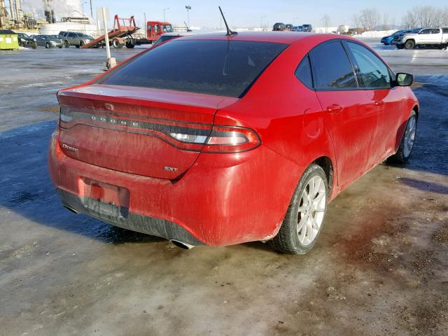 1C3CDFBA6DD290726 - 2013 DODGE DART SXT RED photo 4