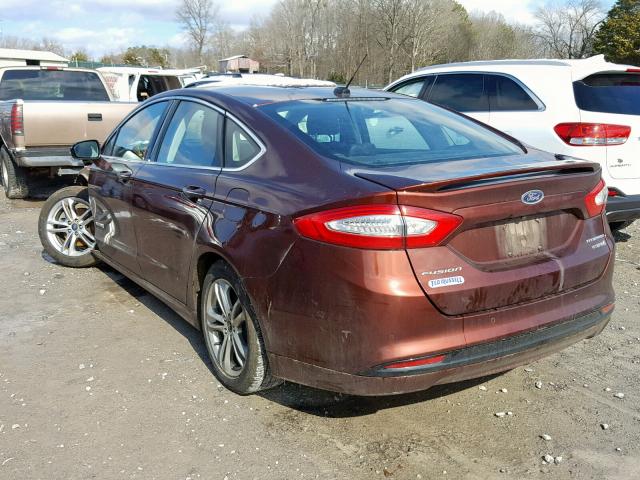 3FA6P0RU6GR323156 - 2016 FORD FUSION TIT BURGUNDY photo 3