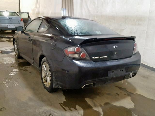 KMHHM66D88U291335 - 2008 HYUNDAI TIBURON GS BLACK photo 3