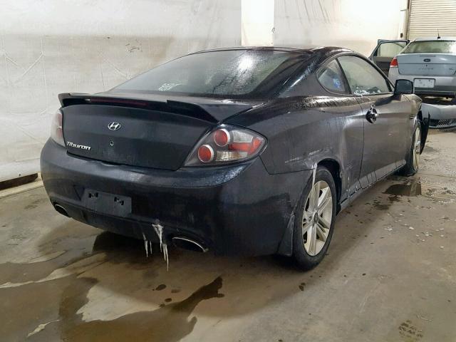 KMHHM66D88U291335 - 2008 HYUNDAI TIBURON GS BLACK photo 4