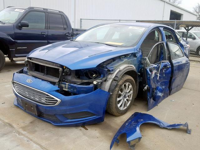 3FA6P0G7XHR180680 - 2017 FORD FUSION S BLUE photo 2