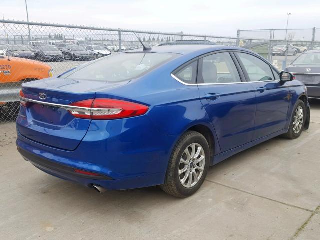 3FA6P0G7XHR180680 - 2017 FORD FUSION S BLUE photo 4