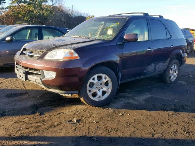 2HNYD18652H503537 - 2002 ACURA MDX TOURIN MAROON photo 2