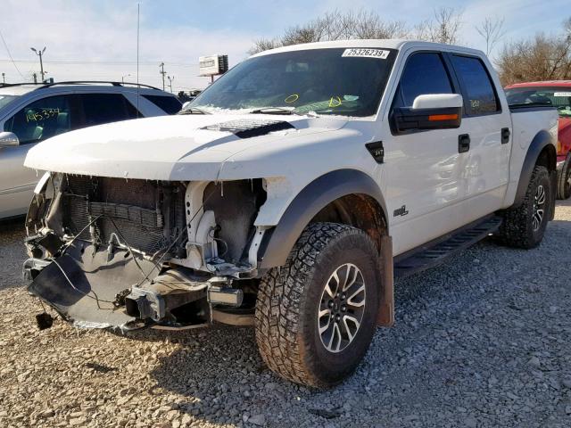 1FTFW1R62DFD43174 - 2013 FORD F150 SVT R WHITE photo 2