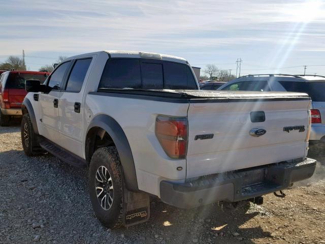 1FTFW1R62DFD43174 - 2013 FORD F150 SVT R WHITE photo 3