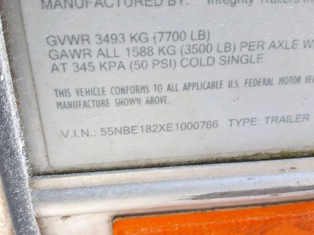55NBE182XE1000766 - 2014 OTHER TRAILER GRAY photo 8