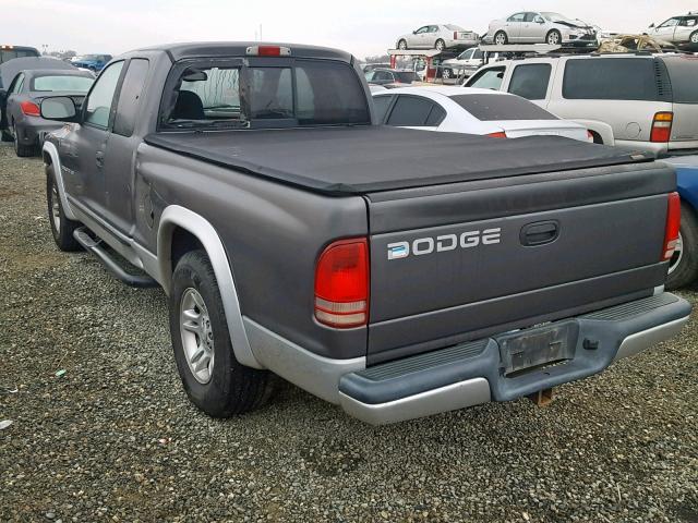 1B7GL42N72S517275 - 2002 DODGE DAKOTA SLT GRAY photo 3