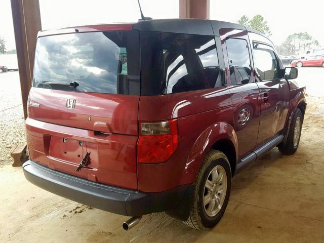 5J6YH18738L002381 - 2008 HONDA ELEMENT EX MAROON photo 4