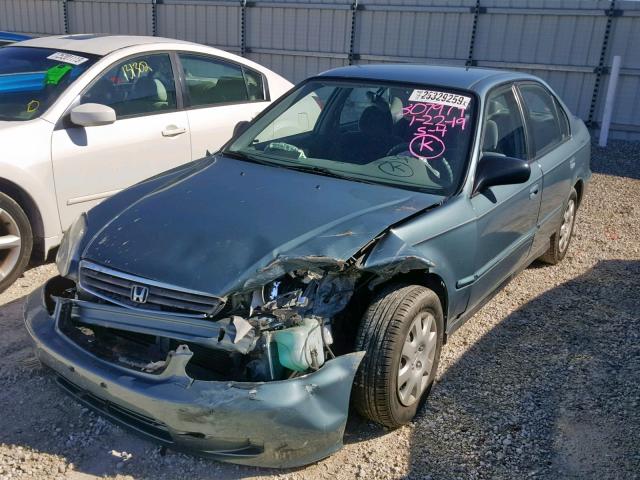 2HGEJ6619YH557049 - 2000 HONDA CIVIC BASE Mavi foto 2