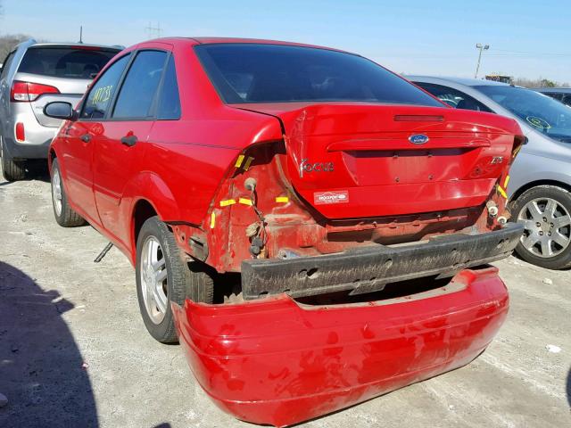 1FAFP38Z74W195100 - 2004 FORD FOCUS ZTS RED photo 3