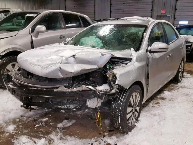 KNAFU4A23D5698891 - 2013 KIA FORTE EX SILVER photo 2