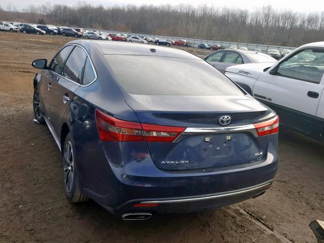 4T1BK1EB0GU241753 - 2016 TOYOTA AVALON XLE BLUE photo 3