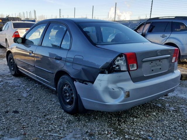 2HGES163X4H918820 - 2004 HONDA CIVIC DX V GRAY photo 3