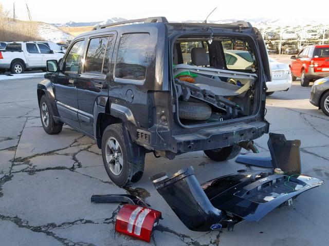 1J8GP28K58W227133 - 2008 JEEP LIBERTY SP BLACK photo 3