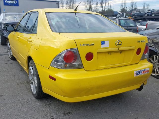 JTHBD182910009174 - 2001 LEXUS IS 300 YELLOW photo 3