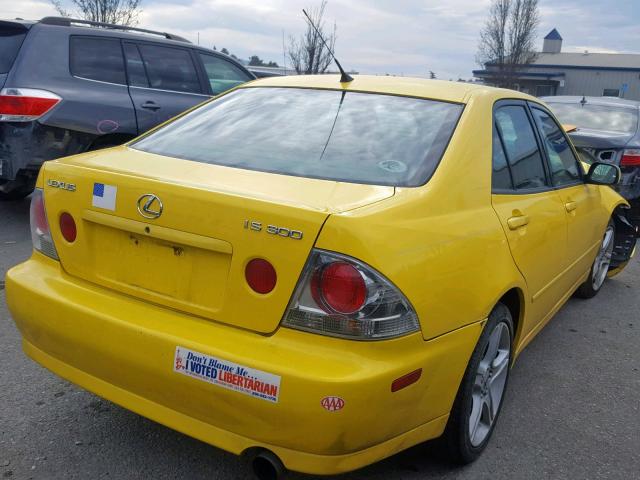 JTHBD182910009174 - 2001 LEXUS IS 300 YELLOW photo 4