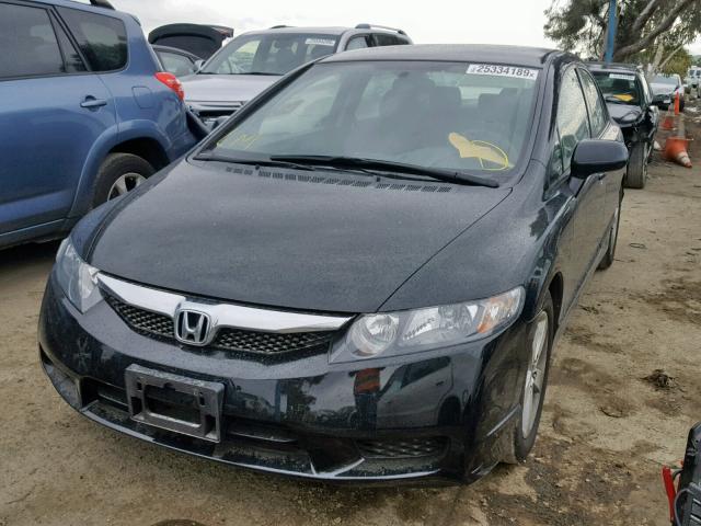 2HGFA16679H343147 - 2009 HONDA CIVIC BLACK photo 2