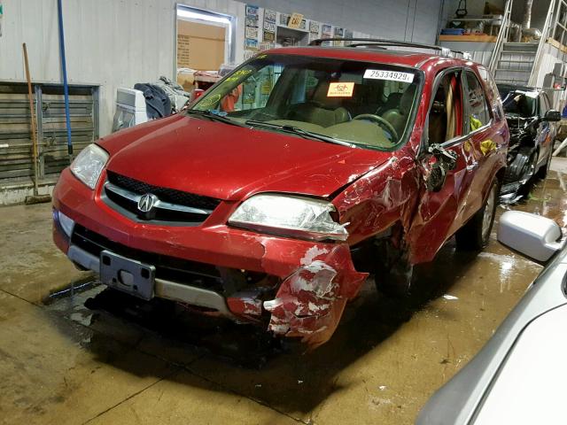 2HNYD18623H516022 - 2003 ACURA MDX TOURIN RED photo 2