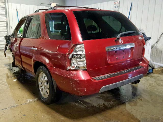 2HNYD18623H516022 - 2003 ACURA MDX TOURIN RED photo 3