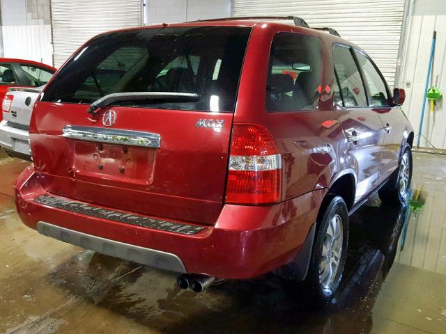 2HNYD18623H516022 - 2003 ACURA MDX TOURIN RED photo 4