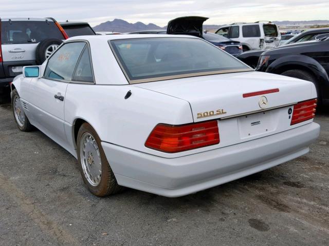 WDBFA66E1NF052429 - 1992 MERCEDES-BENZ 500 SL WHITE photo 3