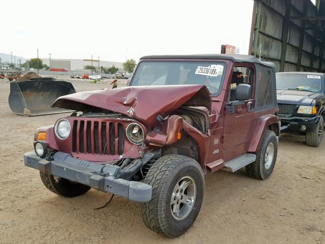 1J4FA59S44P732695 - 2004 JEEP WRANGLER / MAROON photo 2