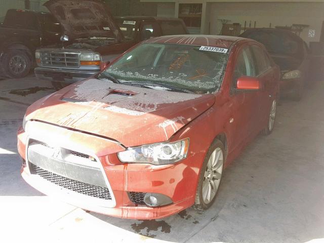 JA32Y6HV3AU004413 - 2010 MITSUBISHI LANCER RAL MAROON photo 2