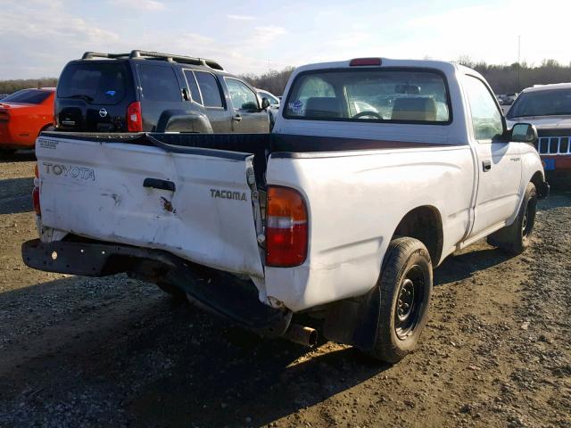 5TENL42N52Z884761 - 2002 TOYOTA TACOMA WHITE photo 4