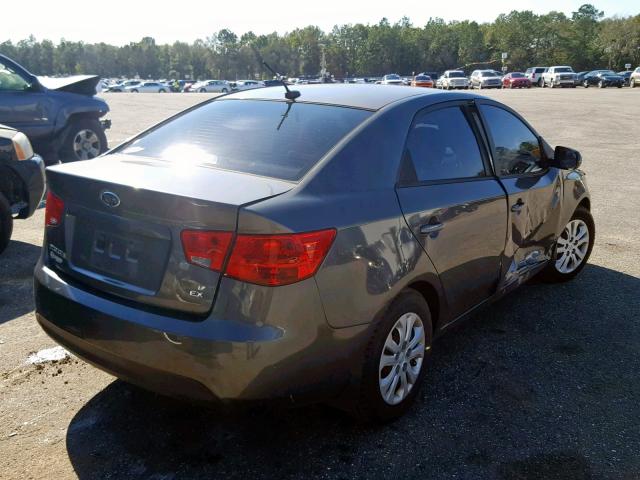 KNAFU4A23D5705371 - 2013 KIA FORTE EX GRAY photo 4